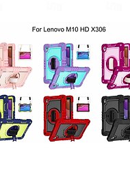 לוּחַ כיסויים מכסים ל עבור Lenovo M10 HD 2nd Gen 10.1" TB-X306 נייד ידית מסתובב360מעלות שִׁריוֹן PC סיליקון