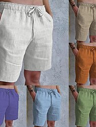 Męskie Szorty Letnie szorty Szorty plażowe Kieszeń Ściągana na sznurek Elastyczny pas Równina Komfort Oddychający Krótki Codzienny Święto Wyjściowe Moda Moda miejska Czarny Biały