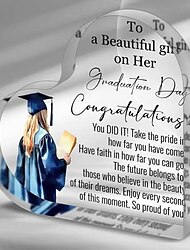 1 buc cadouri inspiraționale de absolvire pentru ea, el 2024, liceu, diplomă de master, doctorat, cadouri de absolvire pentru studenți, cadouri de amintire acrilice gravate cu laser pentru fiica