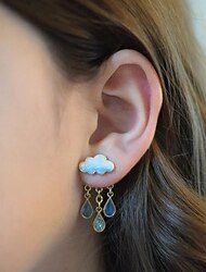 Women's Stud Earrings Drop Earrings Hoop Earrings Geometrical Clouds Elegant Vintage Cute Stylish Simple Earrings Jewelry Beige / White / Light Pink / Blue For Party Street Daily Holiday Festival 1