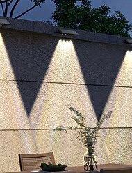 LED Außenwandleuchte Solarlampen Solar-Deck-Lampe für den Außenbereich, Wandwaschlicht, Stufenlicht, wasserdichte LED-Wandlampe, Garten, Veranda, Hof, Zaun, Wand, Landschaftsdekoration, 2/4 Stück