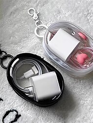 1PC Mini Transparent Data Cable Bag Headphone Bag Jewelry Bag Makeup Bag Fashion Bag Accessories Exquisite Storage Box Suitable For Storing And Organizing Digital Accessories For Travel And Outi