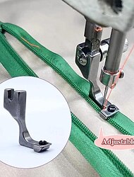Adjustable Invisible Zipper Presser Foot: Single Needle Flat Car Zipper Auxiliary Presser Foot for Sewing