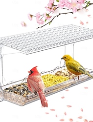 оконная кормушка для птиц на открытом воздухе, прозрачные кормушки для птиц на окне, установленные на прочных присосках, прозрачный птичник снаружи, наблюдение за дикими птицами для сада, двора,