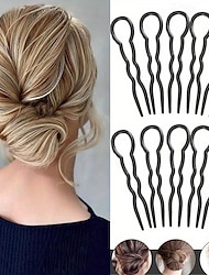 10 stks/set u-vormige haarspeldjes grips minimalistische plastic chignon vorken magic donut broodje maker hoofddeksels accessoires voor vrouwen