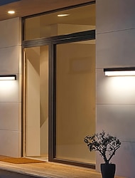 Outdoor Solar Wall Light, Dusk to Dawn Solar Light with 3 Lighting Modes, Wireless Exterior Solar Porch Light, Wall Mounted Patio Fence Outdoor Light Fixture