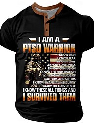 soldat sport sunt un războinic cu PTSD le-am supraviețuit durere frică lacrimi singurătate confuzie modă tricou cu imprimare 3d pentru bărbați tricou sport de stradă festival în aer liber cămașă