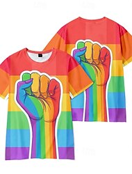 Παρέλαση Υπερηφάνειας Υπερηφάνεια LGBT Gay Pride Σημαία του Ουράνιου Τόξου Κοντομάνικο Κινούμενα σχέδια Μάνγκα Ουράνιο Τόξο Χαράκουκου Γραφικό Καβάι Για Για Ζευγάρια Ανδρικά Γυναικεία Ενηλίκων