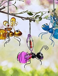 led luminous symulacja owady żelazne ozdoby kreatywne malowane rękodzieło wisiorki z długimi skrzydłami mrówki motyle dziedziniec domu dekoracje ogrodowe wisiorki 1 szt