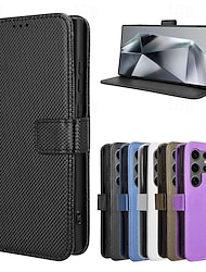 Phone Case For Samsung Galaxy S24 S23 S22 S21 Ultra Plus A55 A35 A25 A15 5G Wallet Case Magnetic with Wrist Strap Kickstand Retro TPU PU Leather