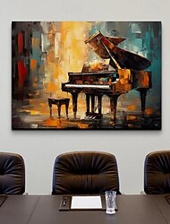 pittura a olio astratta per pianoforte fatta a mano su tela di arte della parete pianoforte pittura di arte arte della parete pciture per i musicisti pianista pittura a olio di opere d'arte pianoforte