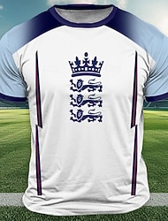 Herren England T Shirt Kurzarm T-Shirt 3D-Druck Rundhalsausschnitt Hemd Outdoor Athleisure Blau Sommer Frühling Bekleidung S M L XL XXL XXXL