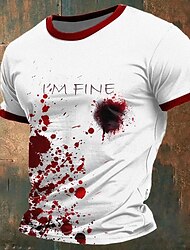 Herr Blodfläckar T-shirt Kortärmad T-shirt 3D-tryck Rund hals Skjorta Designer Steampunk Karnival Fest Gata Rubinrött Blå Grön Sommar Vår Kläder S M L XL XXL XXXL