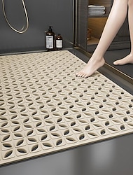 Shower Non Slip Mat, Square Bathtub Mat with Suction Cups & Drain Holes, Rubber Shower Stall Mat, Suspensible Safety Bath Shower Mats