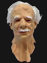 masca bătrânului masca realistă groază pentru adulți lipici gri/alb accesorii pentru cosplay costume de mascarada