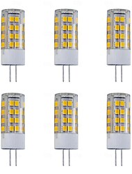 6 Stück G4 LED-Bi-Pin-Leuchten 240 Lumen 5 W 52 LED-Perlen SMD 2835 warmweiß weiß 220 V