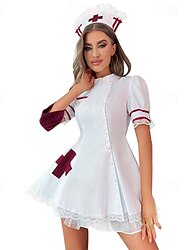 Krankenschwestern Halloween Kleid Uniform Sexy Kostüm Erwachsene Damen Maskerade Leistung Einfache Halloween-Kostüme Verkleiden