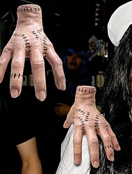 Středeční halloweenská dekorace s motivem Addamsovy rodiny, cosplay ruka od Addamsovy rodiny, falešné hračky s rukama, strašidelné rekvizity, halloweenské dekorace, rekvizita z filmu