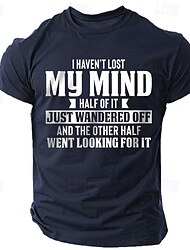 Bărbați Imprimat cu litere Amuzant Tricou Tee Top 100% Bumbac Manșon scurt Grafic Cămaşă Negru Alb Albastru Închis Tricou confortabil Stradă Sport exterior Îmbrăcăminte de designer de modă