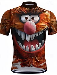 Hombre Maillot de Ciclismo Caricatura Estampado Manga Corta Bicicleta Camiseta con 3 bolsillos traseros MTB Bicicleta Montaña Ciclismo Carretera Secado rápido Cremallera delantera Capilaridad Deportes