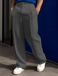 Men's Sweatpants Wide Leg Sweatpants Trousers Pocket Drawstring Elastic Waist Plain Comfort Sports Outdoor Daily Fashion Casual ArmyGreen Black Micro-elastic