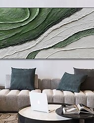 Pintura al óleo hecha a mano, lienzo, arte de pared, decoración, textura abstracta verde moderna para sala de estar, decoración del hogar, pintura enrollada sin marco y sin estirar