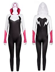 クモ スーパーヒーロー グウェン 補正下着・補正インナー フルボディキャットスーツ 子供用 成人 女性用 女の子 セクシーコスチューム パーティー カーニバル 簡単なカーニバルコスチューム