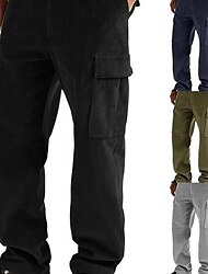 Per uomo Pantaloni della tuta Pantaloni di velluto a coste Pantaloni Pantaloni della tuta cargo Tasche A cordoncino Vita elastica Liscio Comfort Sportivo Giornaliero Di tendenza Informale Verde