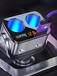 isqueiro de carro multifuncional um para dois plugue de conversão usb carregador de carro celular carregamento rápido