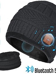 Căciulă Bluetooth cu fular Căciulă tricotată reîncărcabilă Bluetooth cu cap de urechi wireless Cadou de Crăciun pentru bărbați și femei