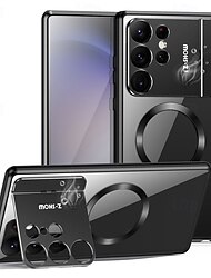 puhelin Etui Käyttötarkoitus Samsung Galaxy S24 Ultra S23 Ultra S22 Ultra S21 Ultra S25 Ultra Magneettinen adsorptiokotelo Magsafen kanssa Tuella Läpinäkyvä Magneetti Akryyli Metalli