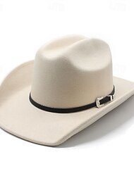 Herren Kentucky Derby Hut Sonnenhut Cowboyhut Fedora-Trilby-Hut Schwarz Kamel Polyester Vintage-Stil Mode 18. Jahrhundert Bundesstaat Texas Täglich Themenparty Einfarbig Sonnenschutz Cosplay