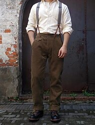 Rugido 20s 1920s Retro Antiguo Pantalones Pantalones de Pana Caballero Gángster Disfraz Hombre Mascarada Casual Adulto Pantalones