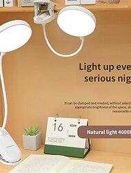 lampada da scrivania a led pieghevole, ricaricabile tramite usb, 3 modalità di luce di lettura con clip dimmerabile al tocco per la protezione degli occhi