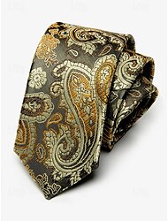 męski krawat z jedwabiu syntetycznego paisley – klasyczny krawat w stylu vintage z kwiatowym wzorem do formalnych i biznesowych strojów