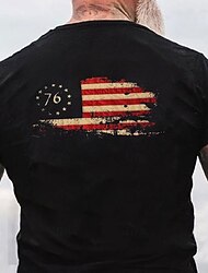 4 luglio 2026 250° Giorno della Memoria Maglietta a maniche corte girocollo patriottica Patriot con stampa 3D Bandiera degli Stati Uniti per uomini Sport all'aperto quotidiana