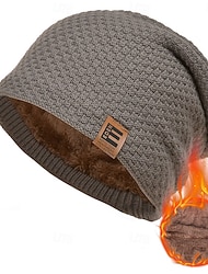Hombre Unisexo Sombrero de Beanie Sombreros de invierno Gorros 骷髅头毛线帽 Sombrero tejido Negro Vino Poliéster De Punto Acogedor Ropa Cotidiana Noche Color sólido/liso Templado