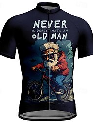 Per uomo Maglia da Ciclismo Grafico Non sottovalutare mai un vecchio Manica Corta Bicicletta Maglietta Maglia con 3 tasche posteriori Mountain Bike MTB Asciugatura Rapida Design Anatomico Assorbente