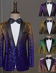 Discotecă Anii 1980 Blazer cu guler de rever Disc Paiete Bărbați Halloween Mascaradă Petrecere Club Parada Mândriei Adulți Geacă Toamna iarna