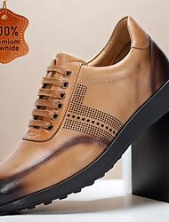 eleganti sneakers in pelle marrone con lacci e dettagli traforati per uomo | perfette per casual e business casual