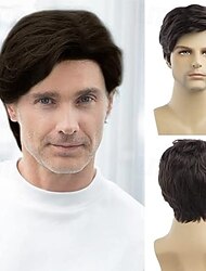 män peruk kort peruk syntetisk värmebeständig naturlig halloween cosplay hår peruk