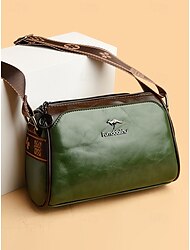 damska torebka typu crossbody na ramię ze skóry ekologicznej w stylu vintage – elegancki i kompaktowy design z regulowanym paskiem, idealna do codziennego użytku, podróży i niezobowiązujących wyjść czarny biały brązowy