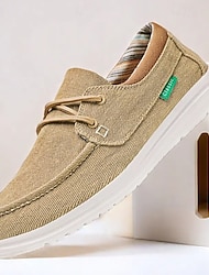 beige canvas bootschoenen voor heren met vetersluiting en comfortabele zool – ideaal voor casual en buitenactiviteiten beige canvas bootschoenen voor heren met vetersluiting en comfortabele zool – ideaal voor casual en buitenactiviteiten