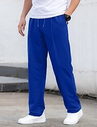 Bărbați Pantaloni Pantaloni de sport cu picior drept Pantaloni plisați Buzunar Cordon Talie elastică Simplu Confort Respirabil În aer liber Zilnic Ieșire Modă Casual Negru Alb
