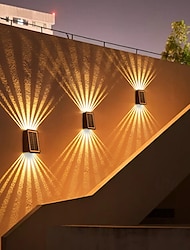 1/2pcs Solar Wall Washer Light Up and Down Lighting Solar Outdoor Wall Lamp Waterproof IP65 Solar Fence Light Yard Garden Garage Pool Deck Lighting Decoration