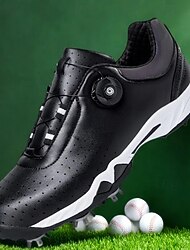 fehér férfi golfcipő boa fűzőrendszerrel, tüskés talppal, légáteresztő felsőrésszel a kényelem és a stabilitás érdekében a golfpályán