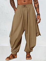 Per uomo Pantaloni di Lino Pantaloni Pantaloni Estivi Pantaloni Larghi Pantaloni harem Coulisse Elastico in vita Semplice Comodità Traspirante Lunghezza intera Casuale All'aperto Ferie Moda Stile