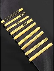 elegáns arany nyakkendőcsipesz férfiaknak – letisztult design fekete betéttel, tökéletes üzleti, hivatalos rendezvényekre és esküvőkre