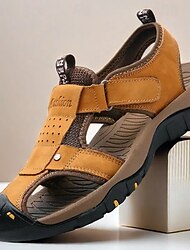 Men's Outdoor Sports Sandals with Adjustable Velcro Strap, Durable Suede Upper and Non-Slip Rubber Sole for Hiking, Beach and Casual Summer Wear