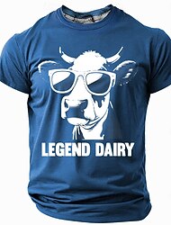 Herren Lustig Milchkühe T Shirt Kurzarm T-Shirt 3D-Druck Rundhalsausschnitt Hemd Mode Täglich Straße Täglich Schwarz Rote Blau Sommer Frühling Bekleidung S M L XL XXL XXXL